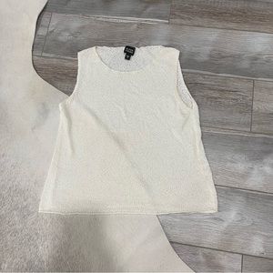 Eileen Fisher Ivory Knit Sleeveless Top Size small